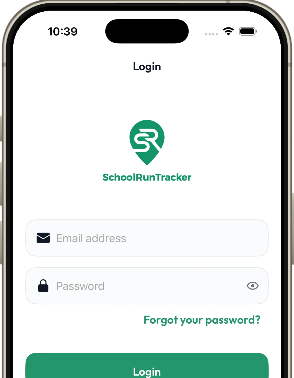 SchoolRunTracker app on a phone